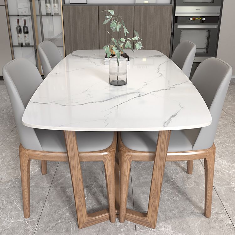 Sintered Stone Top Rectangle Table for Restaurant Modern Table with Ash Trestle Base Clearhalo ' dining_table' 'Dining Tables & Seating' 'Dining Tables' 'furn' 'furn_dining_table' 'Furniture' 'furniture_dining_table' 'Kitchen & Dining Furniture' 'kitchen&dining_furn' 'kitchen' 'kitchen_dining_table' 1200x1200_503e09ff-f62f-4f61-83ec-a6fe6229669e