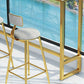 Table de pub de style moderne, plateau en faux marbre de 41,3 pouces avec base dorée