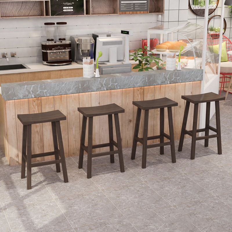 Industrial Armless Counter High Stool Solid Wood Backless Bistro Pub Stool with 4 Legs Clearhalo 'Bar Furniture' 'Bar Stools' 'bar_stools' 'furn' 'furn_bar_stools' 'Furniture' 'Kitchen & Dining Furniture' 1200x1200_503ed3d9-e60c-4971-8e3b-99d655a8318e