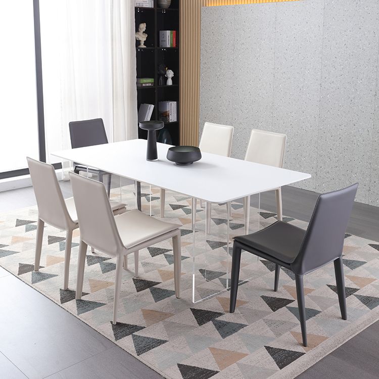 Contemporary Indoor Side Chair Solid Back Metal Upholstered Dining Room Chair Clearhalo ' kitchen&dining_furn' 'Dining Chairs' 'Dining Tables & Seating' 'dining_chair' 'furn' 'furn_dining_chair' 'Furniture' 'furniture_dining_chair' 'Kitchen & Dining Furniture' 'kitchen' 1200x1200_503f3638-e027-4b2b-bd7c-4354c6f61e7c