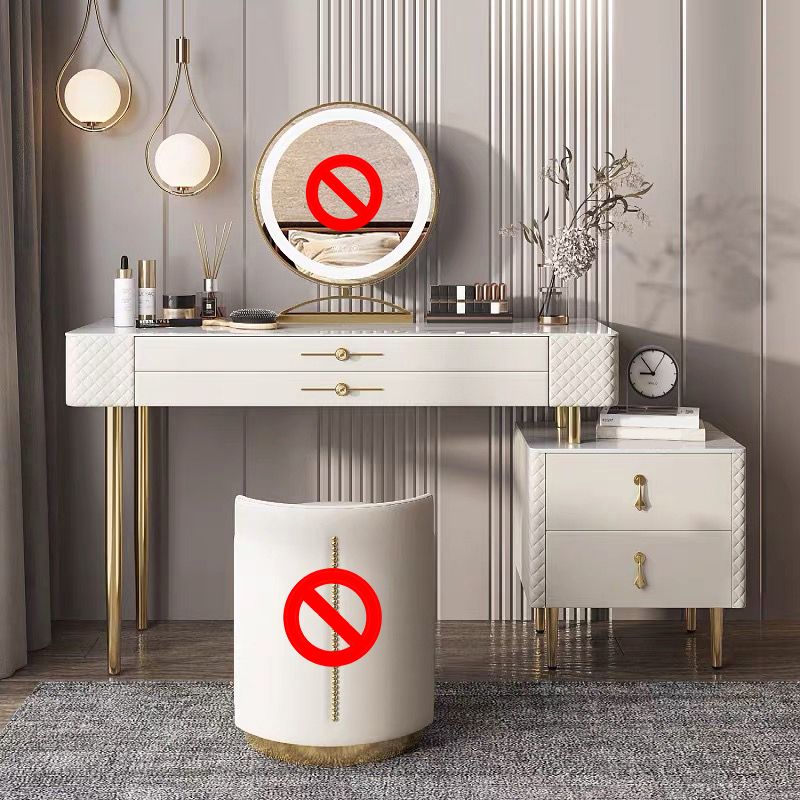 Table de maquillage blanc pour chambre avec tiroir 15,74 "W x 31,49" H