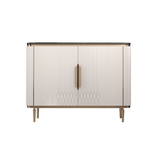 Gambe metalliche Sideboard bianca Tabella 35,4 "supporto a buffet alto con archiviazione