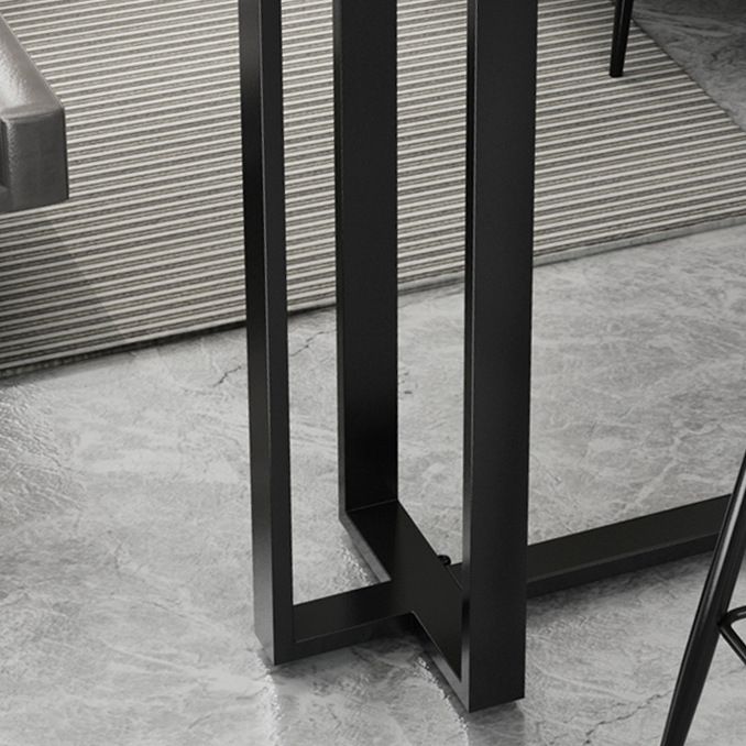 Rechthoek bar eettafel eigentijdse bar eettafel met bok in zwart