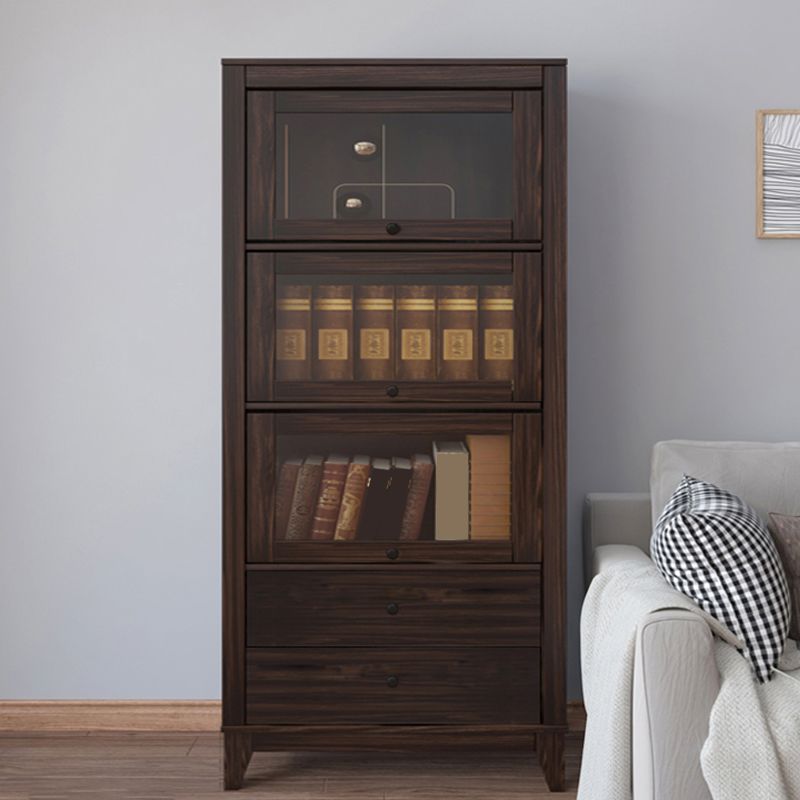Mid-Century Modern Side Cabinet Square Accent Cabinet with Brown Clearhalo 'Cabinets & Chests' 'cabinets_chests' 'furn' 'furn_cabinets_chests' 'Furniture' 'Living Room Furniture' 1200x1200_504098f2-2c8b-4046-a990-fd483ae13af7
