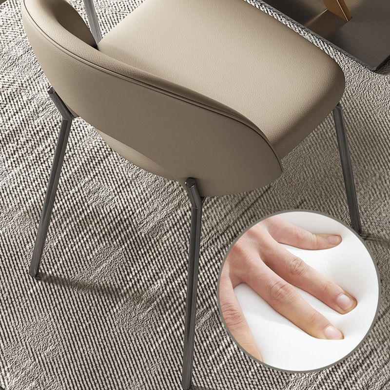 Eigentijdse keuken eetstoelen faux lederen zijstoelen met metalen benen