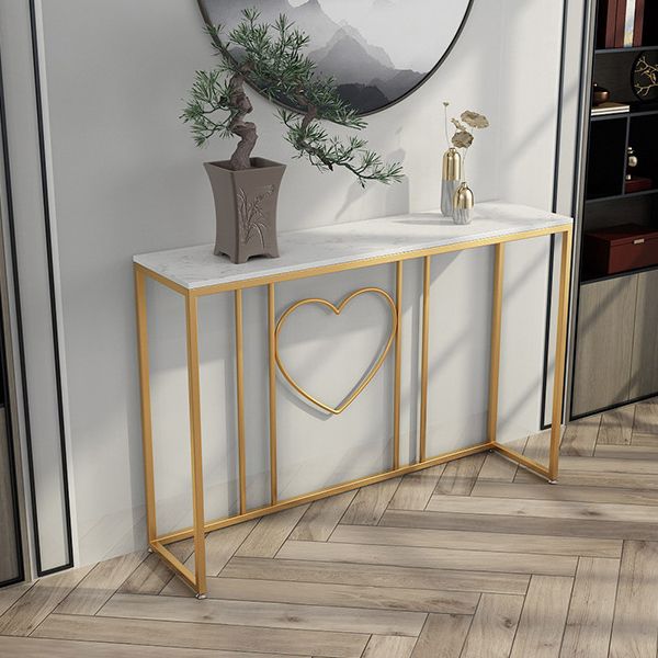 31.5-inch Tall Marble Console Table Modern 1-shelf Accent Table for Hall