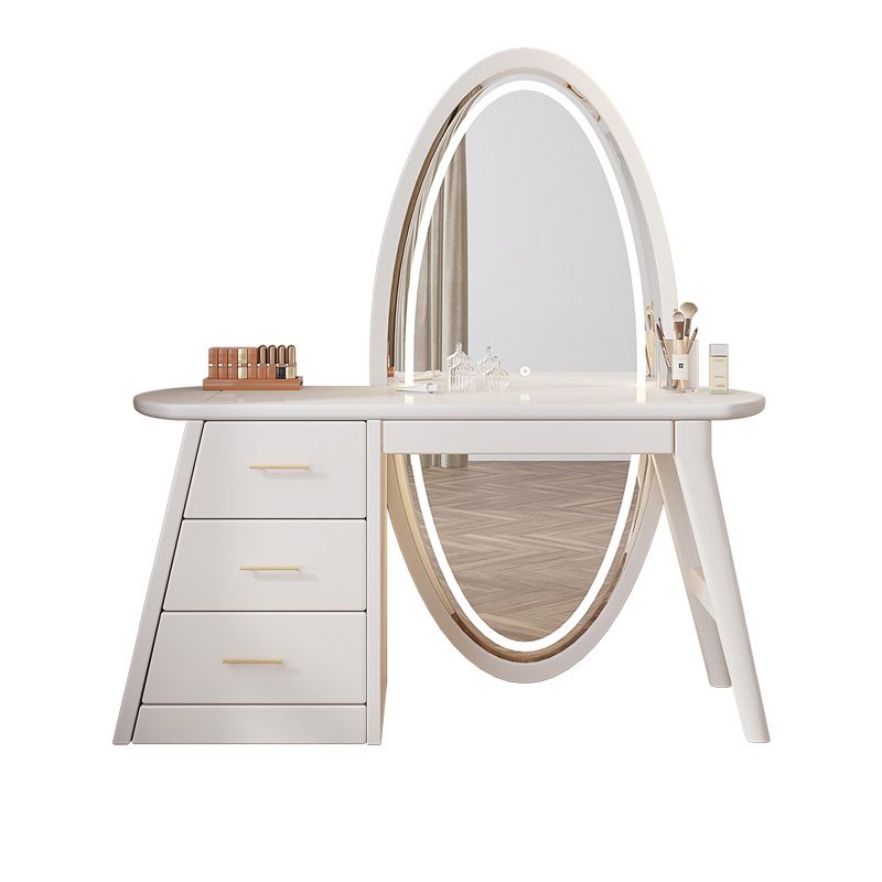 Glam ijdelheid make -upkruidtafel kruk set houten make -up ijdelheid set