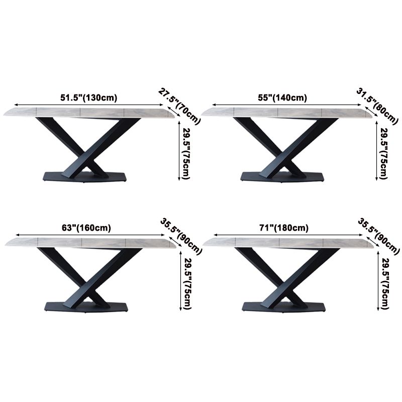 Modern Style Sintered Stone Dining Table Gray Rectangle Table with Pedestal Clearhalo ' dining_table' 'Dining Tables & Seating' 'Dining Tables' 'Furniture' 'furniture_dining_table' 'Kitchen & Dining Furniture' 'kitchen&dining_furn' 'kitchen' 'kitchen_dining_table' 1200x1200_5043191a-e9ed-46ef-a54f-aa62507c361e