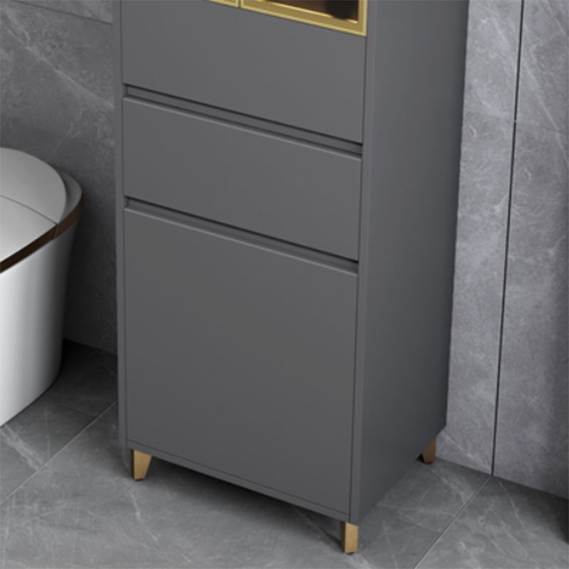 Gabinete de exhibición de puertas de vidrio contemporáneas con base de madera para el baño