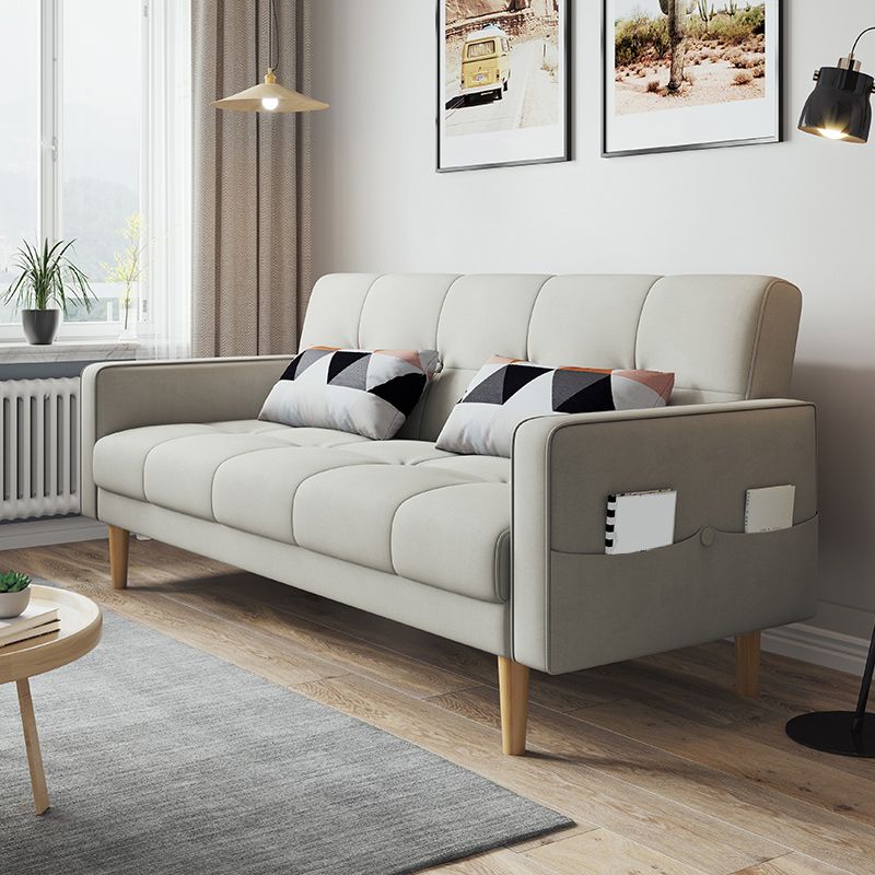 Contemporary Biscuit Back Sofa Bed 22.44"High Square Arm Sofa Bed Clearhalo 'furn' 'furn_sofas' 'Furniture' 'furniture_sofas' 'kitchen' 'kitchen_sofas' 'Living Room Furniture' 'Sofa' 'sofas' 1200x1200_50446364-c5f2-47d6-8b93-b2ebe872ec81