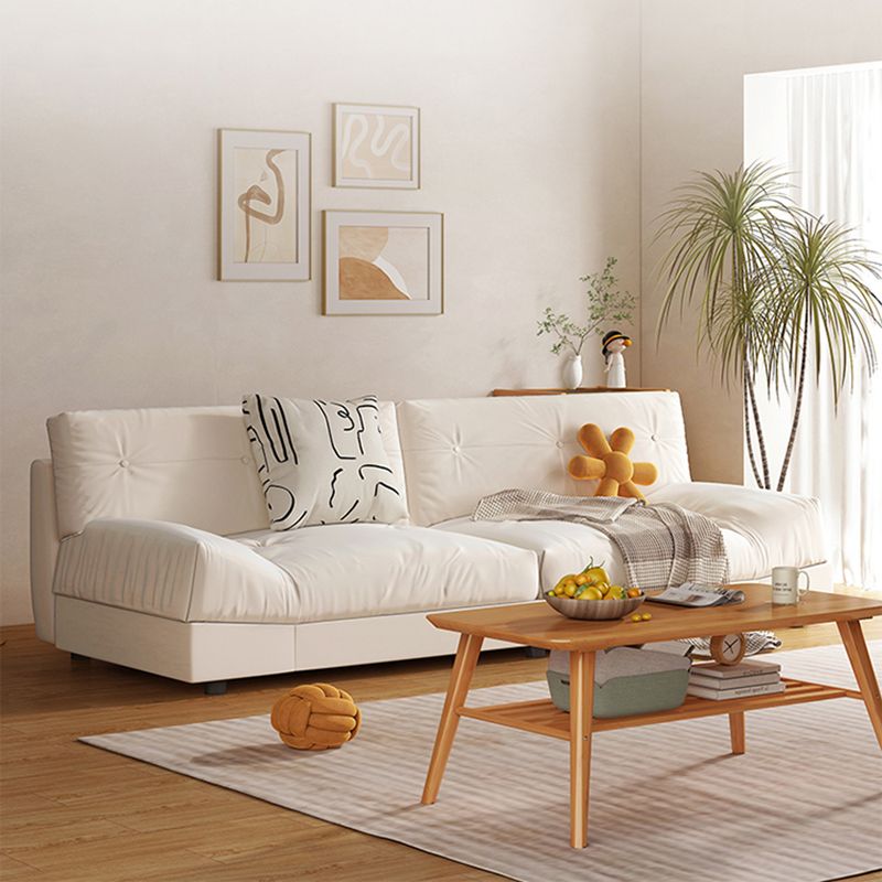 Modern Style Fabric Sofa in Off-White Living Room Square Arm Sofa Clearhalo 'furn' 'furn_sofas' 'Furniture' 'Living Room Furniture' 'Sofa' 'sofas' 1200x1200_50466cc4-fbf3-43d4-a766-a000711097ba