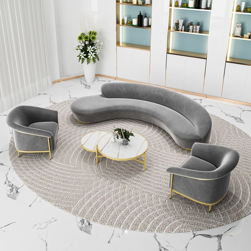 Scandinavian Cushions Tuxedo Arm Curved Living Room Fabric Settee Clearhalo 'furn' 'furn_sofas' 'Furniture' 'Living Room Furniture' 'Sofa' 'sofas' 1200x1200_5046ede4-660d-4999-8471-576ad9ad3967