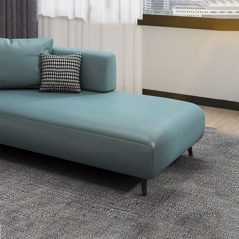 One Armed Faux Leather Accent Chair Modern Square Arms Chaise