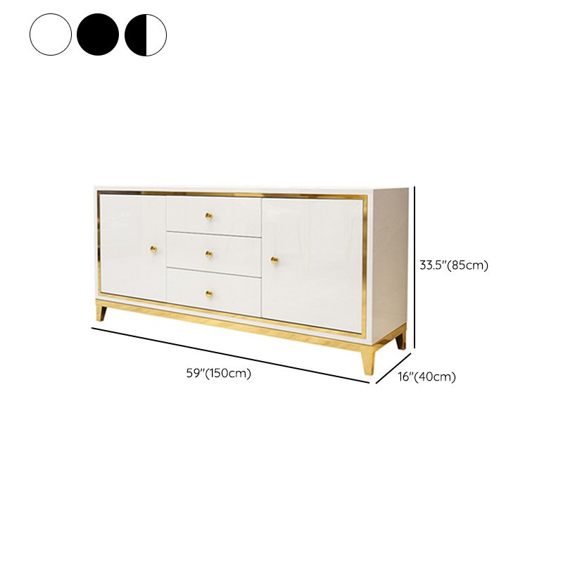 Glam Cabinets Mirrored Buffet 3 Drawers and 2 Doors Buffet Sideboard Clearhalo 'buffet_sideboard' 'Buffets & Sideboards' 'furn' 'furn_buffet_sideboard' 'Furniture' 'Kitchen & Dining Furniture' 1200x1200_504a1488-dc18-4e88-a4e4-8004e646dae1