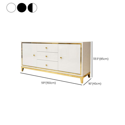 Glam Cabinets Mirrored Buffet 3 Drawers and 2 Doors Buffet Sideboard Clearhalo 'buffet_sideboard' 'Buffets & Sideboards' 'furn' 'furn_buffet_sideboard' 'Furniture' 'Kitchen & Dining Furniture' 1200x1200_504a1488-dc18-4e88-a4e4-8004e646dae1