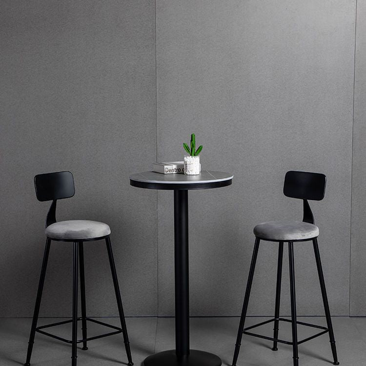 Industrial Gray Bar Table Faux Marble White 21.6" Round Top Bistro Table for Cafe Clearhalo 'Bar Furniture' 'Bar Tables' 'bar_tables' 'furn' 'furn_bar_tables' 'Furniture' 'furniture_bar_tables' 'Kitchen & Dining Furniture' 'kitchen&dining_furn' 'kitchen' 1200x1200_504dafdf-9d74-4ad9-a212-7805d7e909d5