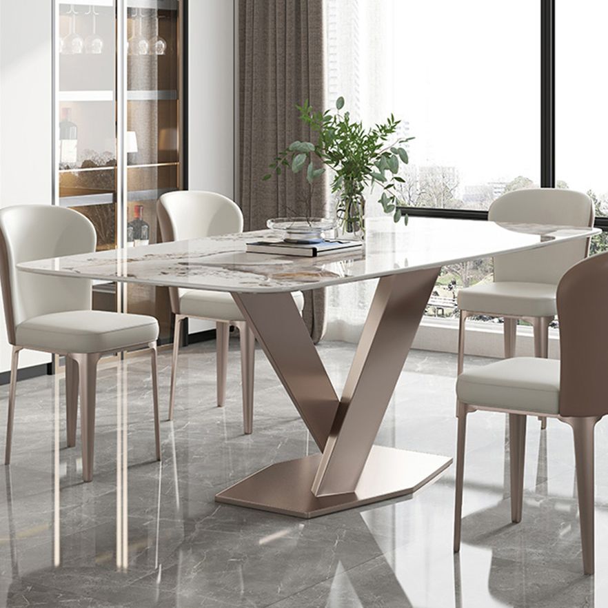 Traditional Luxury Dining Table Rectangle Sintered Stone Dining Table with Pedestal Base Clearhalo ' dining_table' 'Dining Tables & Seating' 'Dining Tables' 'furn' 'furn_dining_table' 'Furniture' 'furniture_dining_table' 'Kitchen & Dining Furniture' 'kitchen&dining_furn' 'kitchen' 'kitchen_dining_table' 1200x1200_504f2c06-055b-48fb-a0f5-0842ba80925d