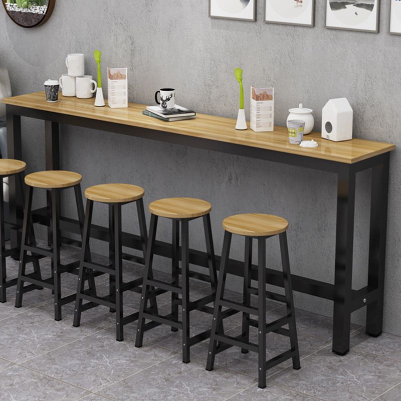 Manufactured Wood Rectangle Pub Table with Metal Frame for Living Room Clearhalo 'Bar Furniture' 'Bar Tables' 'bar_tables' 'furn' 'furn_bar_tables' 'Furniture' 'Kitchen & Dining Furniture' 1200x1200_5051ac98-71eb-423c-9587-cf3e1b21ba5a