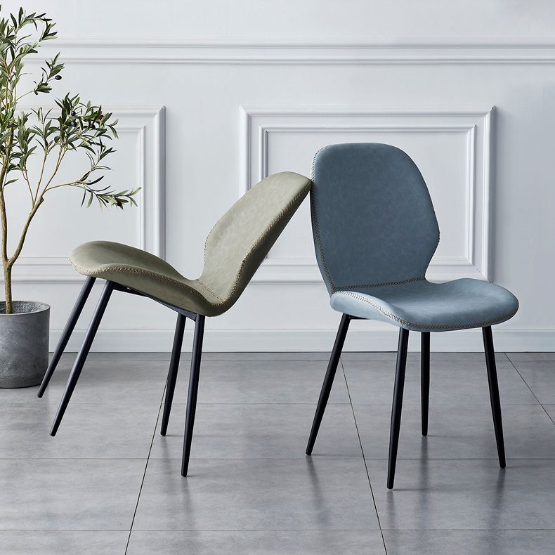 Contemporary Metal Dining Room Chairs Armless PU Leather Dining Chairs Clearhalo ' kitchen&dining_furn' 'Dining Chairs' 'Dining Tables & Seating' 'dining_chair' 'furn' 'furn_dining_chair' 'Furniture' 'furniture_dining_chair' 'Kitchen & Dining Furniture' 'kitchen' 1200x1200_505218cf-a8b4-4d1b-a047-1306d2b40a26