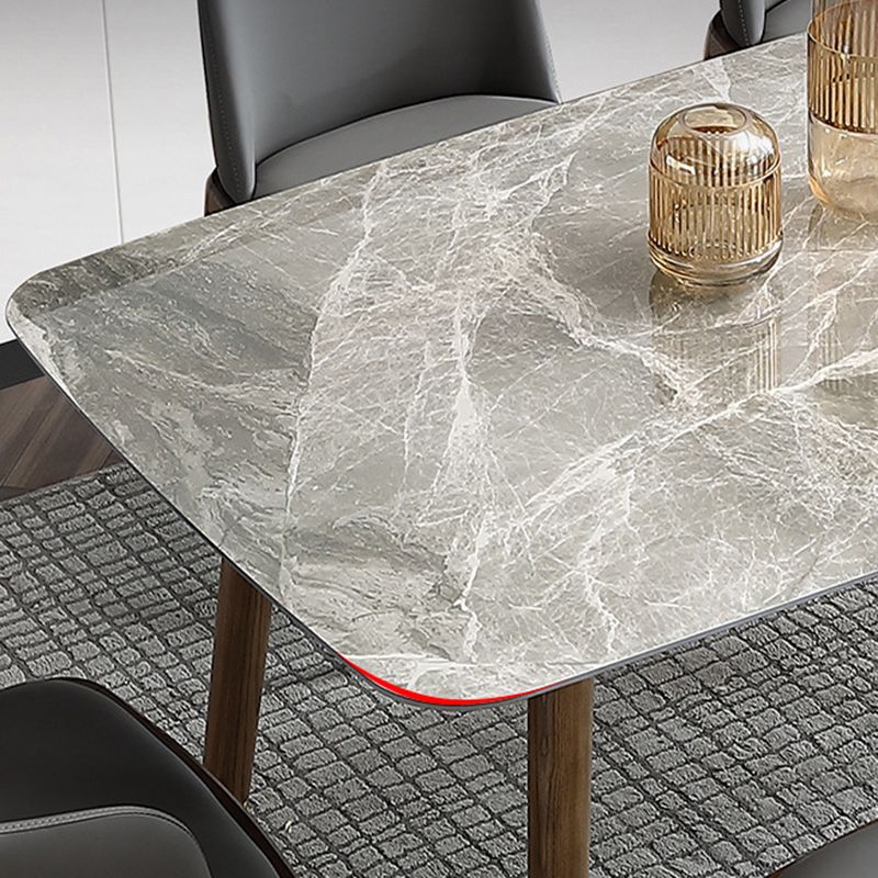 Mesa de comedor moderna de mediados de siglo Mesa de comedor de piedra con 4 patas
