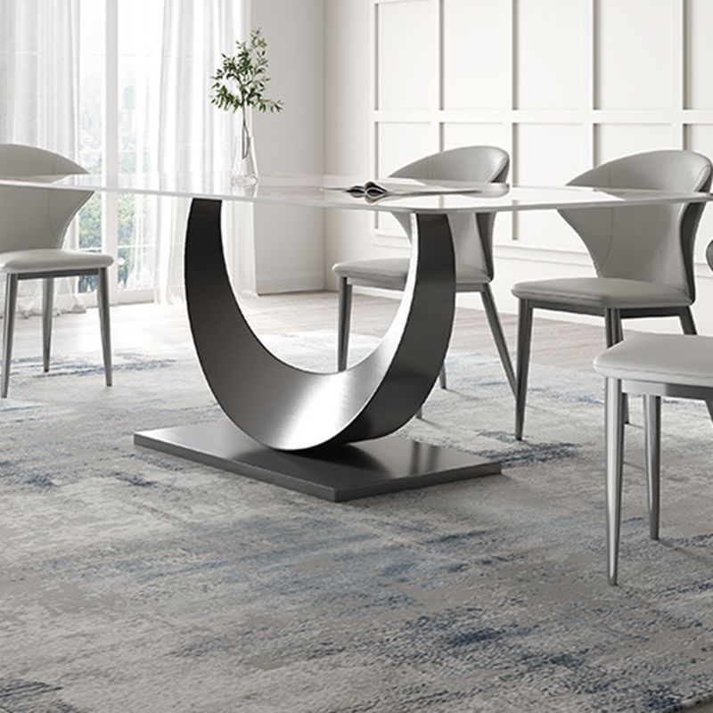 Style contemporain 1/3/4/5/6/7/8 Pièces Pièces Ensemble de restauration Rectangle meubles en blanc