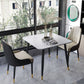 Industrial Style Dining Table Sintered Stone 4 Legs Table for Home