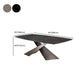 Contemporary Style Rectangle Dining Table Sintered Stone Table with Metal Legs for Kitchen
