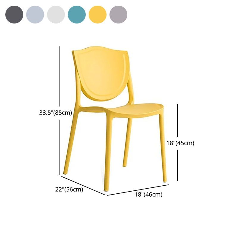 Scandinavian Armless Open Back Chairs Plastic Dining Chairs for Home Use Clearhalo ' kitchen&dining_furn' 'Dining Chairs' 'Dining Tables & Seating' 'dining_chair' 'furn' 'furn_dining_chair' 'Furniture' 'furniture_dining_chair' 'Kitchen & Dining Furniture' 'kitchen' 1200x1200_5057656d-bacc-4ab0-850c-bacd19d7cc0a