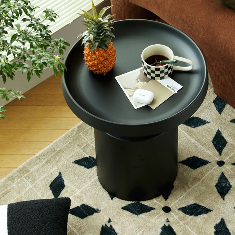 Mid-century Modern Round Tray Top Coffee Table Iron Pedestal Cocktail Table