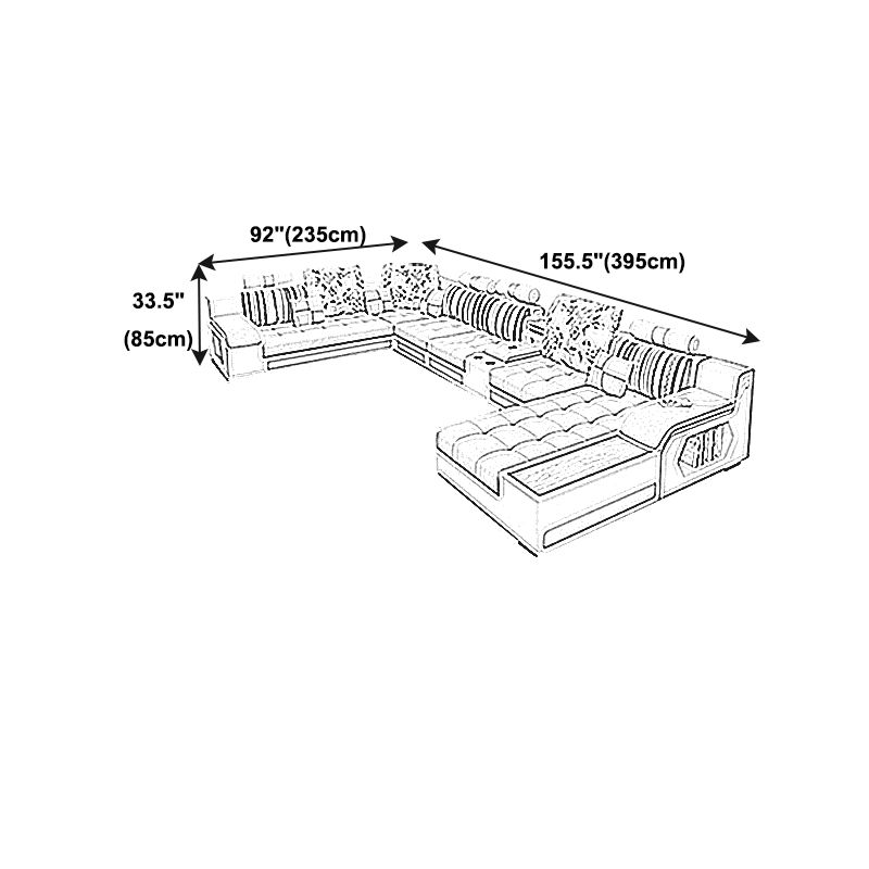 Sofa de bras de smoking et chair en tissu couvert de tissu avec stockage