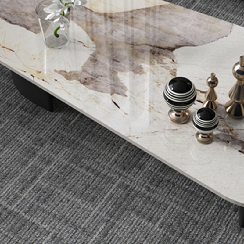 Pedestal Design Marble Metal Steel Black Pedestal Free Shape Coffee Table