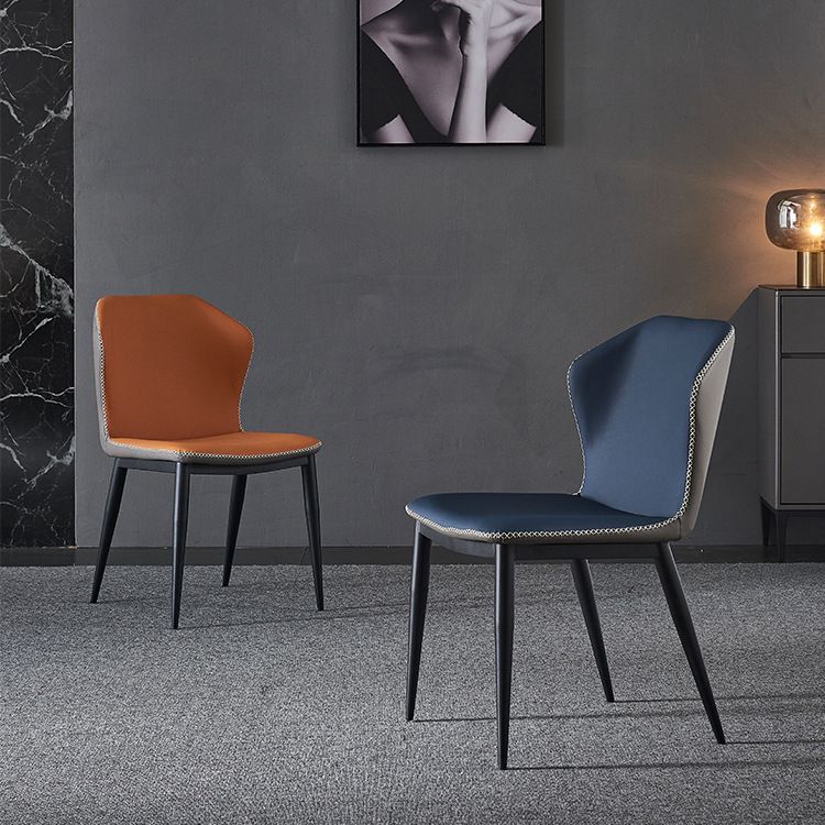 Industrial Style Wingback Chair Leather Dining Armless Side Chairs (Set of 4) Clearhalo ' kitchen&dining_furn' 'Dining Chairs' 'Dining Tables & Seating' 'dining_chair' 'furn' 'furn_dining_chair' 'Furniture' 'furniture_dining_chair' 'Kitchen & Dining Furniture' 'kitchen' 1200x1200_505d0b15-2261-432b-9cd7-8ff0e6e88739