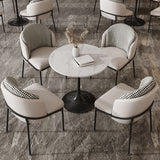Round Shape Minimalist Dining Table White Fixed Table of Sintered Stone Clearhalo ' dining_table' 'Dining Tables & Seating' 'Dining Tables' 'furn' 'furn_dining_table' 'Furniture' 'furniture_dining_table' 'Kitchen & Dining Furniture' 'kitchen&dining_furn' 'kitchen' 'kitchen_dining_table' 1200x1200_505e02ec-3560-4826-9283-884272c0d67a