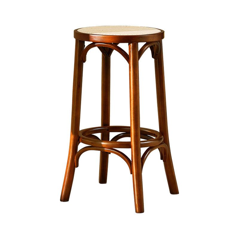 Contemporary Round Footrest Bar Stool Solid Wood Rattan Bar Stool Clearhalo 'Bar Furniture' 'Bar Stools' 'bar_stools' 'furn' 'furn_bar_stools' 'Furniture' 'Kitchen & Dining Furniture' 1200x1200_505f4f68-3f30-4f67-8140-3c91006dbb8e
