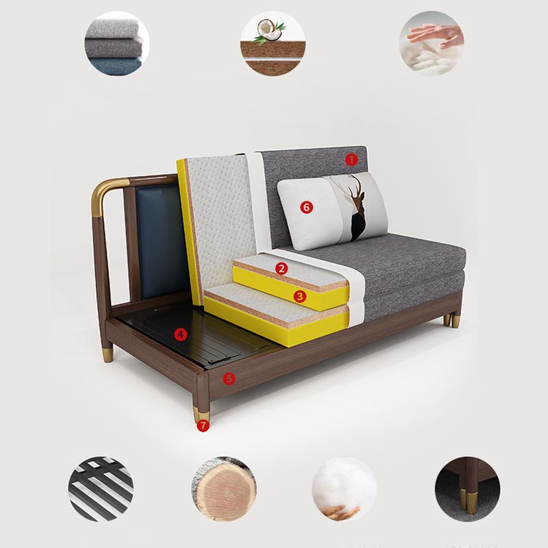 Modern Slipcovered Sofa Bed Solid Wood Upholstered Sofa Bed with Box Clearhalo 'furn' 'furn_futons' 'Furniture' 'Futons & Daybeds' 'Futons' 'Living Room Furniture' 1200x1200_50618b31-8f95-4264-ad6c-6a061e6166e2