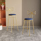 Glam Armless Backrest Counter Stool Iron Cashier Bar Stool with Cushion and Pedal Clearhalo 'Bar Furniture' 'Bar Stools' 'bar_stools' 'furn' 'furn_bar_stools' 'Furniture' 'Kitchen & Dining Furniture' 1200x1200_50630777-1fb9-49c5-9b0e-59d7b04b64b3