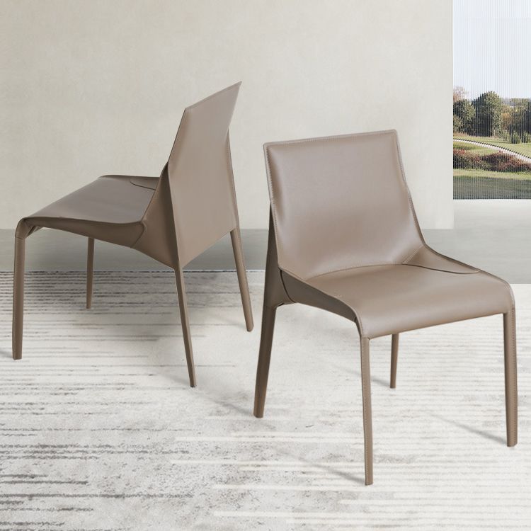 Designer Style Home Leather Chair Matte Finish Parsons Dining Side Chair Clearhalo ' kitchen&dining_furn' 'Dining Chairs' 'Dining Tables & Seating' 'dining_chair' 'furn' 'furn_dining_chair' 'Furniture' 'furniture_dining_chair' 'Kitchen & Dining Furniture' 'kitchen' 1200x1200_506383b5-4db7-41b2-b85d-c3c44f3c8aea