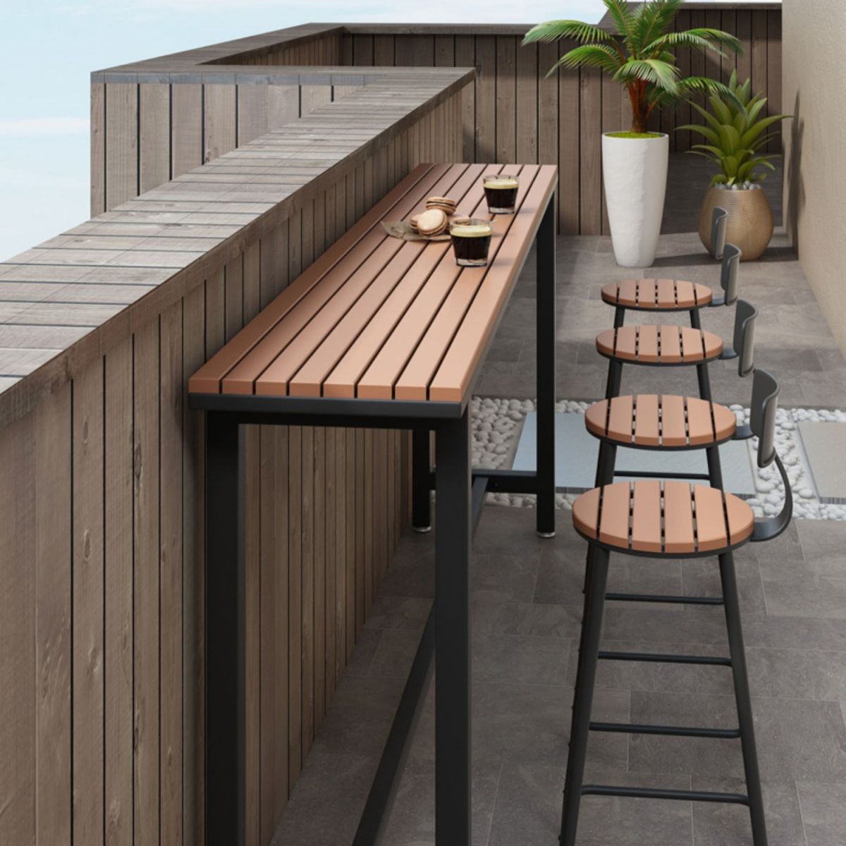 Industrial Bar Height Pub Table Rectangle Pub Height Dining Table Clearhalo 'Bar Furniture' 'Bar Tables' 'bar_tables' 'furn' 'furn_bar_tables' 'Furniture' 'Kitchen & Dining Furniture' 1200x1200_50650a04-3d47-465e-938c-32bf3a2c7e9c