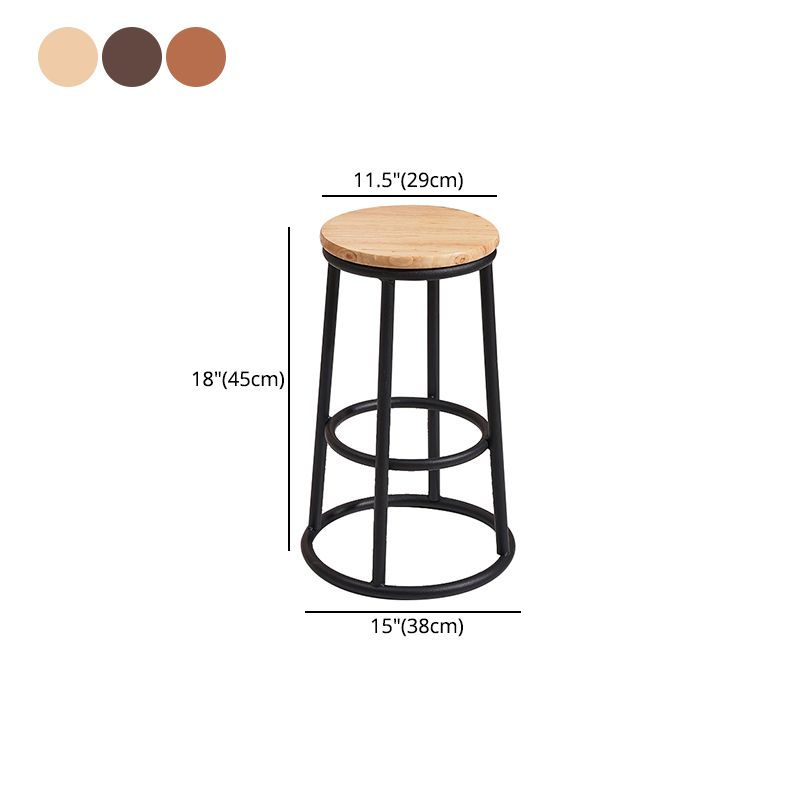 Modern Style Wood Bar Stool with Metal Footrest Round Bar Stool Clearhalo 'Bar Furniture' 'Bar Stools' 'bar_stools' 'furn' 'furn_bar_stools' 'furniture_bar_stools' 'Kitchen & Dining Furniture' 'kitchen&dining_furn' 'kitchen' 'kitchen_furn' Furniture' 1200x1200_506669cb-5810-4322-a54f-e1015d39facb