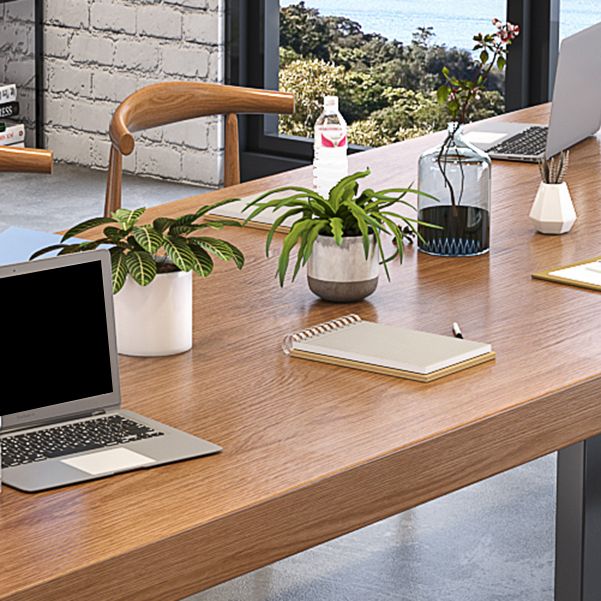 29.53 "Tall Office Desk massief hout rechthoek schrijfbureau met slee -basis