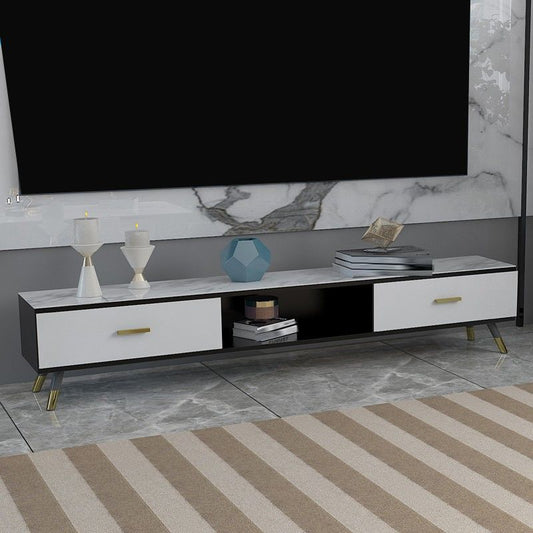 Console multimediale televisiva moderna Open Storage Media TV Stand per soggiorno