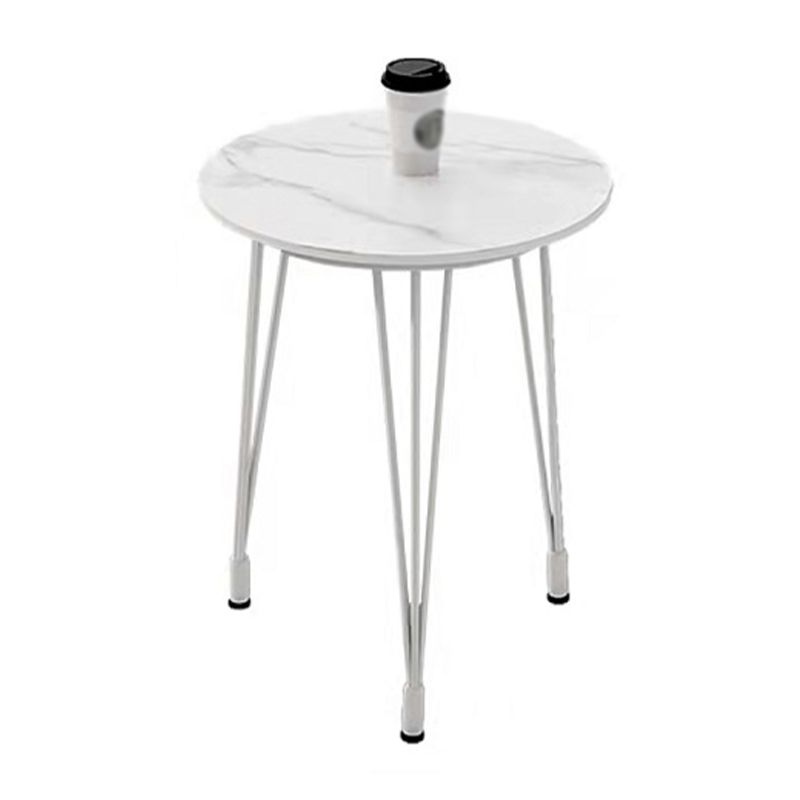 Mesa de comedor al aire libre con trípode Mesa de cena moderna con base metálica y tapa de piedra