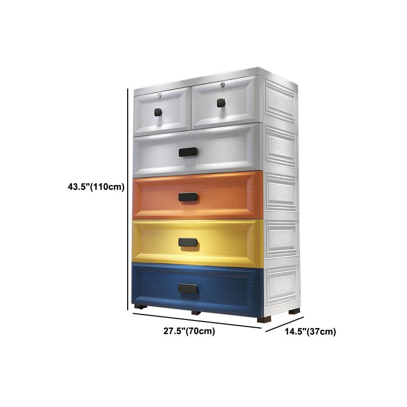 Modern Style Wardrobe Plastic Bedroom Wardrobe Closet With Drawers