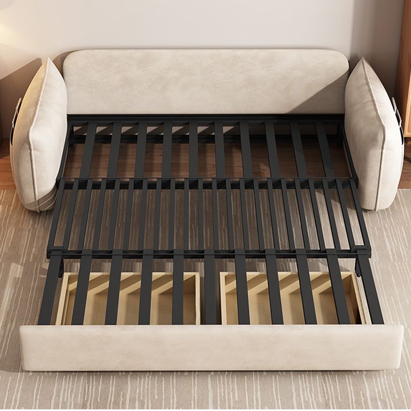 コンバーチブルフェイクレザーコンテンポラリースクエアアームベッドの灰色のセッピー