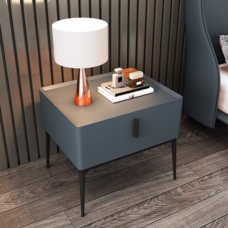 Mid-Century Modern 19-inch Tall Night Table 4 Legs Nightstand with 1 Drawer Clearhalo 'Bedroom Furniture' 'furn' 'furn_night_stand' 'Furniture' 'night_stand' 'Nightstands' 1200x1200_506e3429-99df-4379-bae2-e1b3c5801084