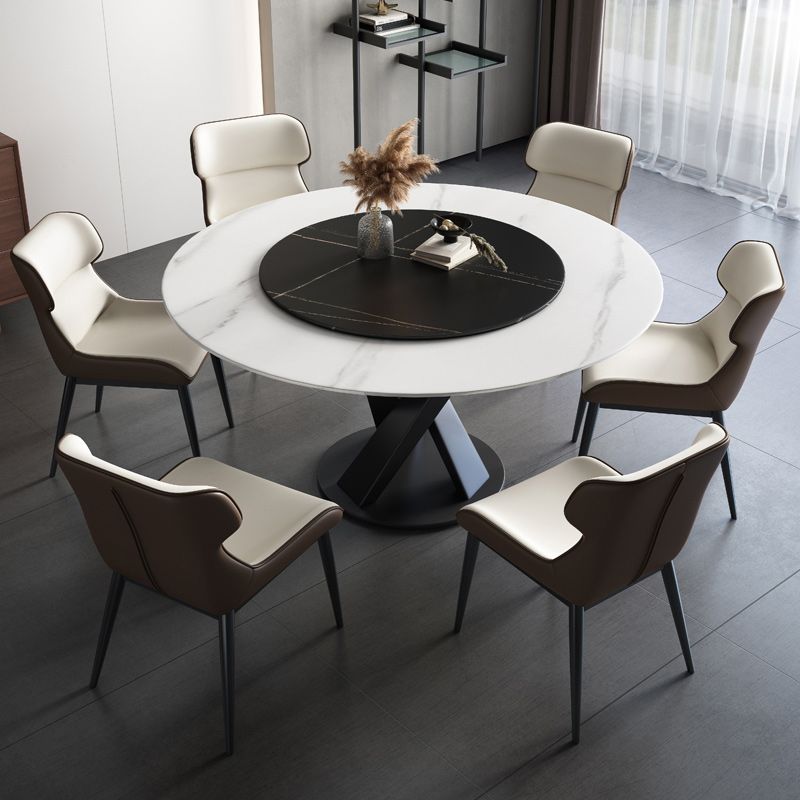 Modern Stone Dining Table Turntable Home Kitchen Pedestal Furniture Clearhalo 'Dining Tables & Seating' 'Dining Tables' 'dining_table' 'furn' 'furn_dining_table' 'Furniture' 'Kitchen & Dining Furniture' 1200x1200_506faa51-b23e-404d-a59c-5d9e24e739f8