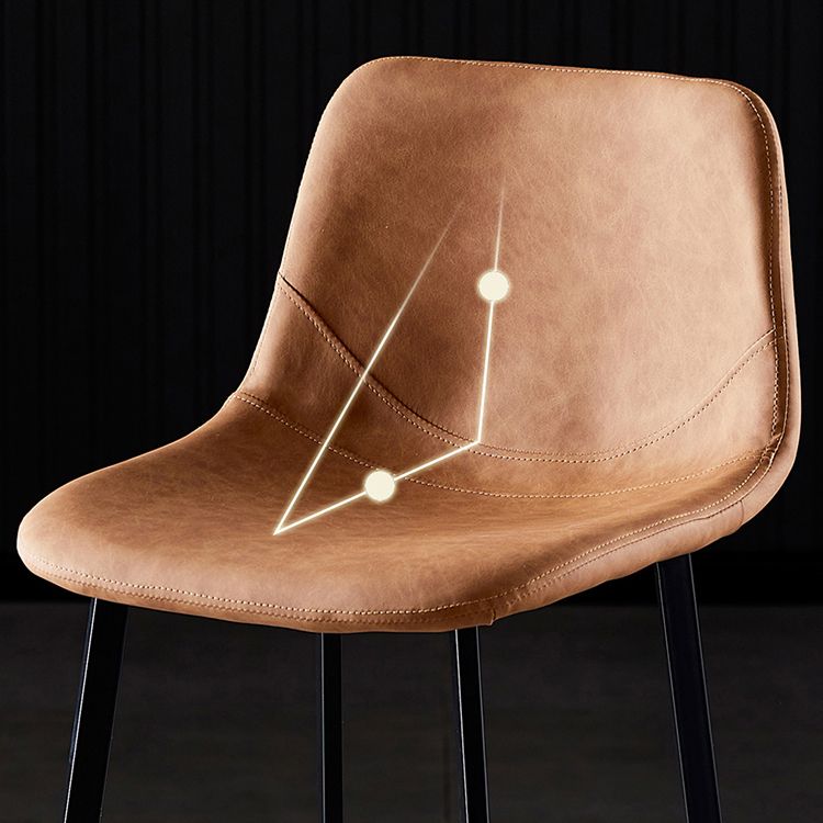 Scandinavian Bristol Low Back Stool Matte Finish Leather Barstool Clearhalo 'Bar Furniture' 'Bar Stools' 'bar_stools' 'furn' 'furn_bar_stools' 'Furniture' 'furniture_bar_stools' 'Kitchen & Dining Furniture' 1200x1200_50701abb-2113-4a59-b100-59738342d8a9