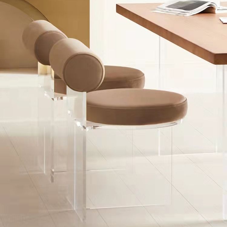 Contemporary Solid Back Dining Chair Acrylic Side Chair for Dining Room