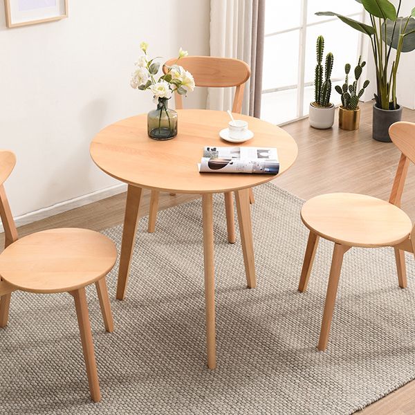Contemporary Style Round Tripod Dining Site Table Solid Wood Dinette Table Clearhalo ' dining_table' 'Dining Tables & Seating' 'Dining Tables' 'furn' 'furn_dining_table' 'Furniture' 'furniture_dining_table' 'Kitchen & Dining Furniture' 'kitchen&dining_furn' 'kitchen' 'kitchen_dining_table' 1200x1200_50708434-fab1-4921-9a3f-9381fb94ea2f