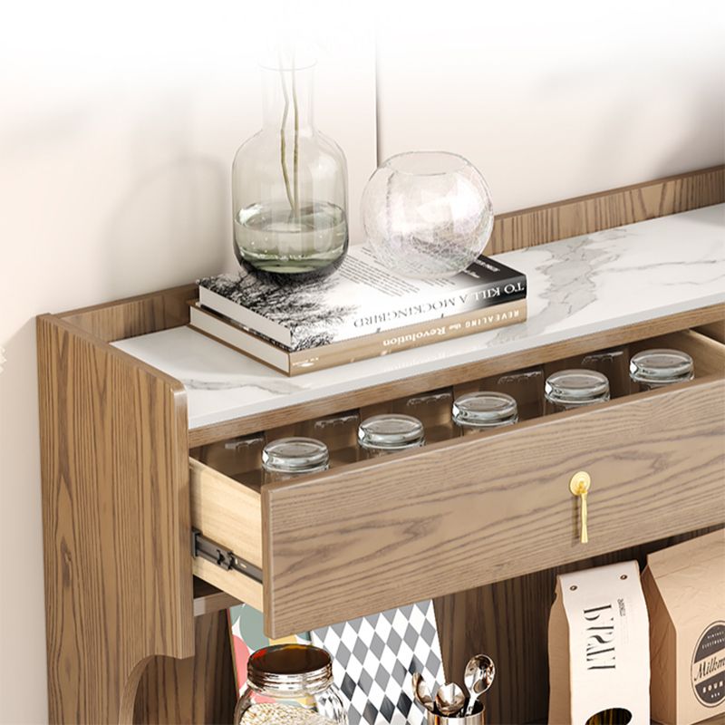 Armadio contemporaneo porte di vetro in legno con cassetto con cassetti